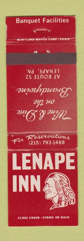 Matchbook Cover - Lenape Inn PA WORN
