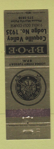 Matchbook Cover - Elks Lodge Coquille Valley Myrtle Point OR