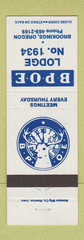 Matchbook Cover - Elks Lodge Brookings OR