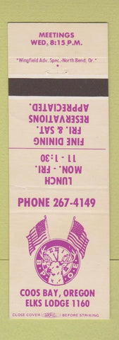 Matchbook Cover - Elks Lodge Coos Bay OR