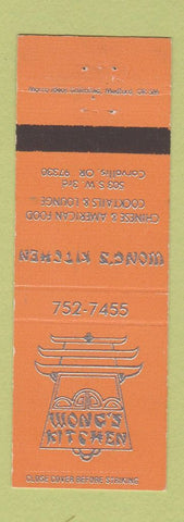 Matchbook Cover - Wong's Kitchen Corvallis OR