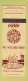 Matchbook Cover - Yellow Submarine Beef and Burgundy Pittsburgh Coraopolis PA