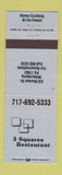 Matchbook Cover - 3 Square Restaurant Millersburg PA