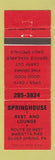 Matchbook Cover - Springhouse Restaurant Lounge Silver Springs PA