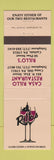 Matchbook Cover - Casa Rillo Restaurant Rillo's Carlisle Camp Hill PA