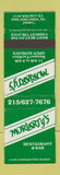 Matchbook Cover - Moriarty's Restaurant Philadelphia PA WEAR
