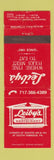 Matchbook Cover - Leiby's Restaurant Tamaqua PA WEAR