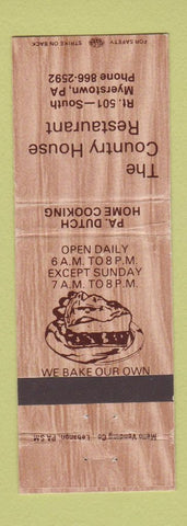 Matchbook Cover - Country House Restaurant Myerstown PA WEAR