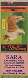 Matchbook Cover - Sara Hats Fort Worth TX Collie