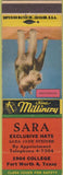 Matchbook Cover - Sara Hats Fort Worth TX Schnauzer