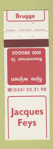 Matchbook Cover - Jacques Feys Brugge