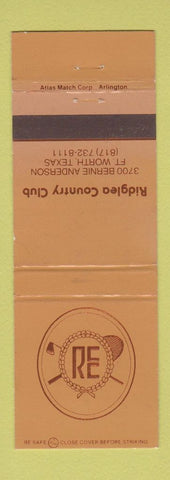 Matchbook Cover - Ridglea Country Club Fort Worth TX WEAR #2