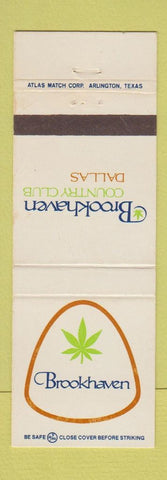 Matchbook Cover - Brookhaven Country Club Dallas TX WEAR