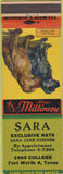 Matchbook Cover - Sara Hats Fort Worth TX English Setter