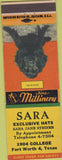 Matchbook Cover - Sara Hats Fort Worth TX Spaniel