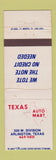 Matchbook Cover - Texas Auto Mart Arlington TX WEAR