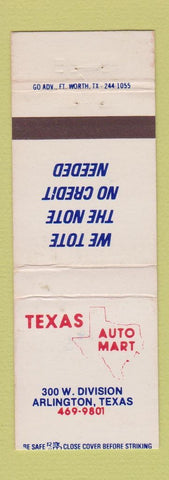 Matchbook Cover - Texas Auto Mart Arlington TX WEAR