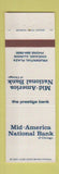 Matchbook Cover - Mid America National Bank Chicago IL