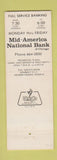 Matchbook Cover - Mid America National Bank Chicago IL