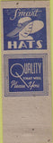 Matchbook Cover - Sara Hats Fort Worth TX Shephard girlie