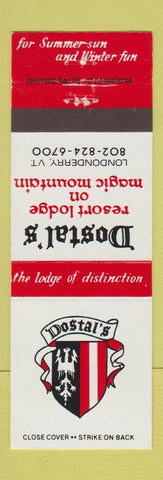 Matchbook Cover - Dostal's Resort Lodge Londonderry VT