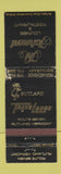 Matchbook Cover - The Fairmont Lounge Restaurant Travel Lodge Rutland VT WORN #1