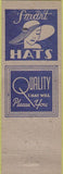 Matchbook Cover - Sara Hats Fort Worth TX Great Dane girlie