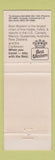 Matchbook Cover - World Motor Hotel Teogra Best Western Salt Lake City UT WEAR