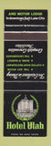Matchbook Cover - Hotel Utah Salt Lake City UT