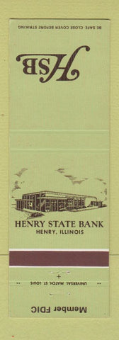 Matchbook Cover - Henry State Bank Henry IL