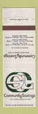 Matchbook Cover - Community Savings East Moline Hampton IL