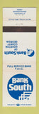 Matchbook Cover - Bank South Houston County GA Perry Warner Robins Centerville