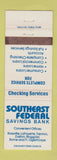 Matchbook Cover - Southern Federal Savings Bank Dalton Rossville Trenton GA