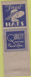 Matchbook Cover - Sara Hats Fort Worth TX Boxer girlie