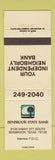 Matchbook Cover - Benbrook State Bank TX WEAR