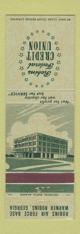 Matchbook Cover - Robins Federal Credit Union AFB Warner Robins GA