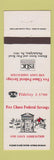 Matchbook Cover - Fox Chase Federal Savings Loan Philadelphia PA