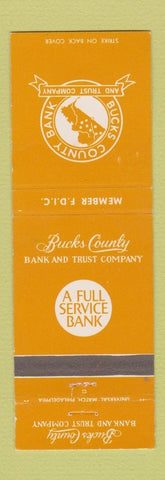 Matchbook Cover Bucks Country Bank Peraskie Dublin Quakertown Chalfont PA YELLOW