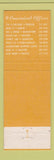 Matchbook Cover Bucks Country Bank Peraskie Dublin Quakertown Chalfont PA YELLOW