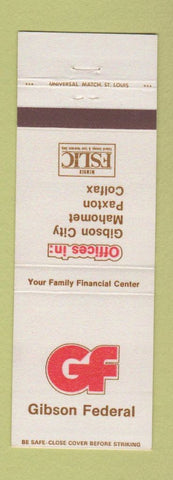 Matchbook Cover - Gibson Federal Gibson City Mahomet Paxton Colfax IL