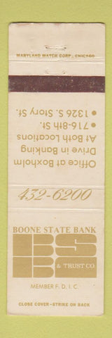 Matchbook Cover - Boone State Bank Trust  WEAR