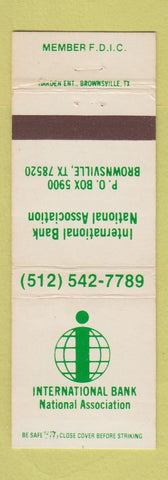 Matchbook Cover - International Bank National Association Brownsville TX