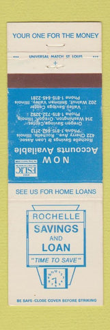 Matchbook Cover - Rochelle Savings and Loan Stillman Valley Oregon IL WEAR