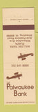 Matchbook Cover - Palwaukee Bank Wheeling IL