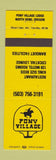 Matchbook Cover - Pony Village Lodge North Bend OR