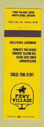 Matchbook Cover - Pony Village Lodge North Bend OR