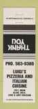 Matchbook Cover - Luigi's Pizza Blair OK