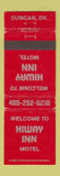 Matchbook Cover - Hiway Inn Motel Duncan OK WEAR