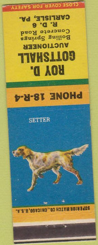 Matchbook Cover - Gottshall Auctioneer Carlisle PA Setter