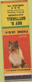 Matchbook Cover - Gottshall Auctioneer Carlisle PA Collie